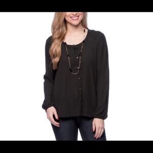 SPENSE  Button Down Blouse Pleated Back Sz M